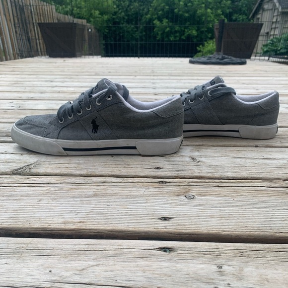 Polo Ralph Lauren Gray Chambray Sneakers - Size 11D Men’s - Picture 4 of 11